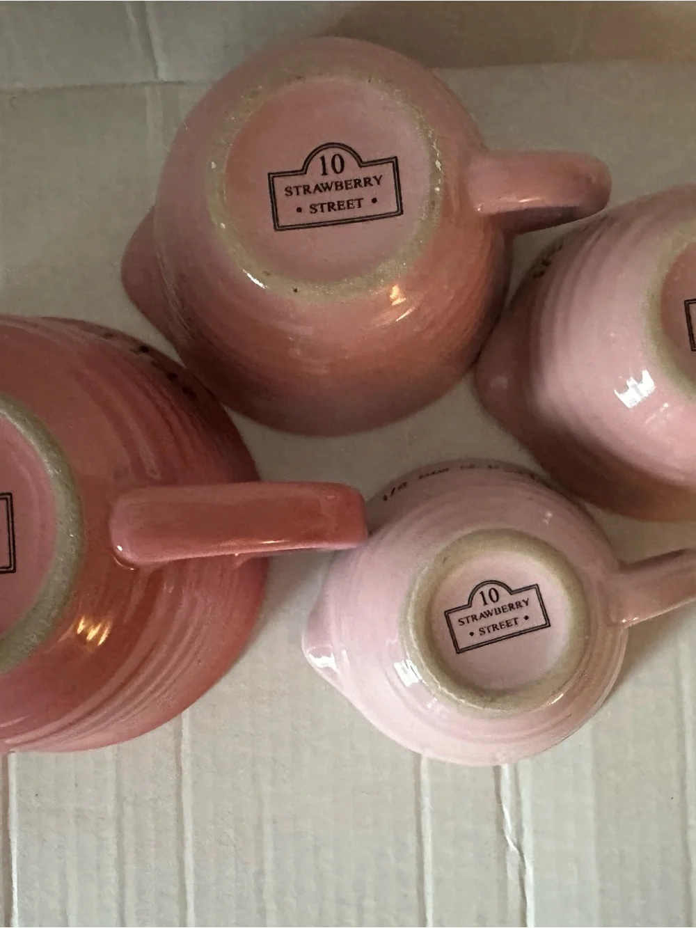 10 Strawberry Street Pink Ceramic Measuring Cups Set of 4